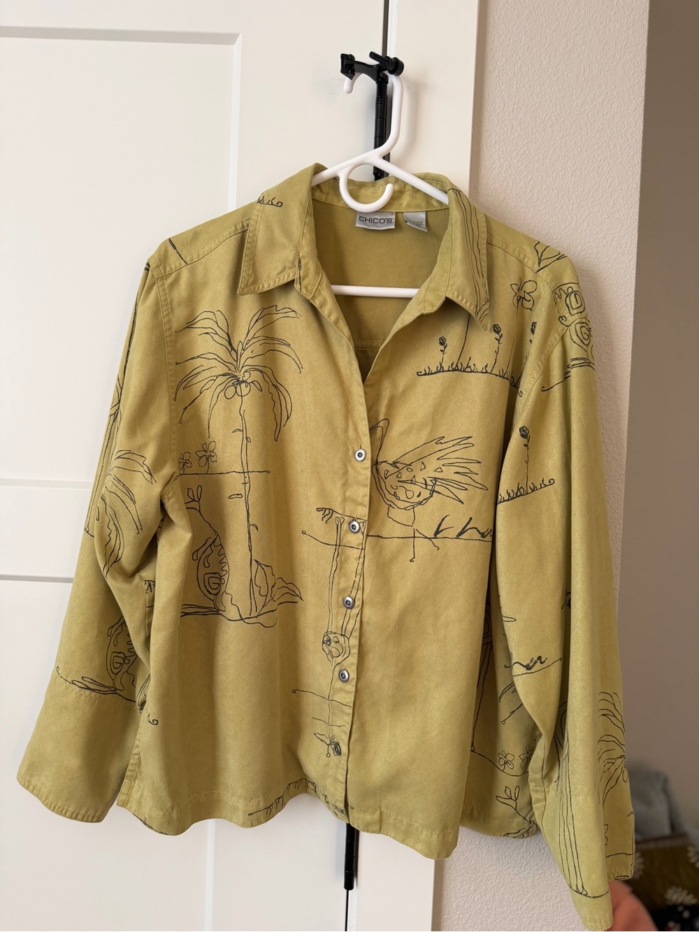 Women’s vintage chicos button down suede shirt size 2